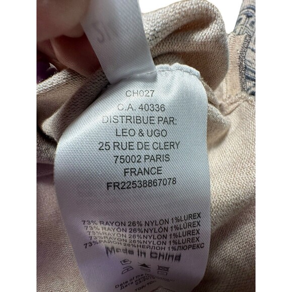 Leo & Ugo M Paris Collection Sweater Eiffel Tower Hot Air Balloon Embellished I2 - Picture 8 of 10